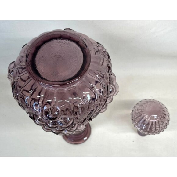 Imperial Glass Amethyst Grape Genie Bottle Decanter with Stopper 12 1/2" - Picture 5 of 7